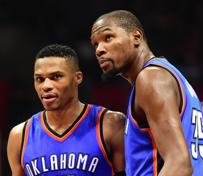 Kevin Durant og Russell Westbrook.