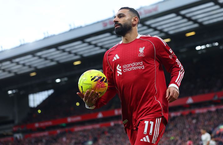 Mohamed Salah hefur ekki skorað eða lagt upp mark í síðustu þremur leikjum Liverpool.