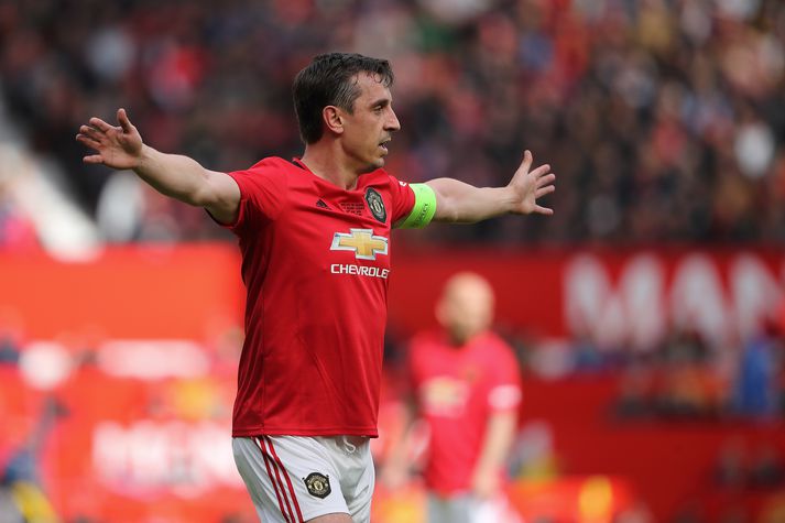 Gary Neville í leik goðsagna Man. Utd gegn Bayern fyrr í sumar.