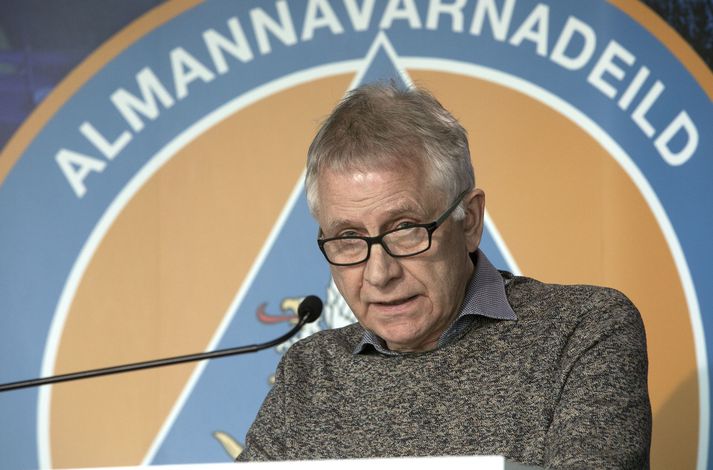 Þórólfur Guðnason á upplýsingafundi almannavarna í dag.