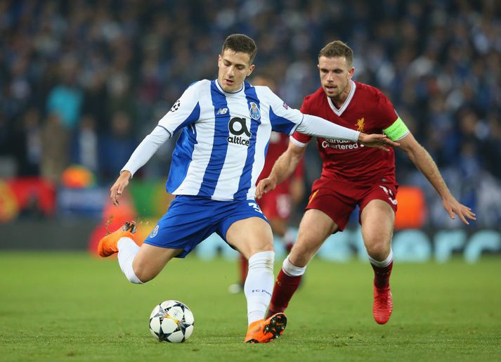 Dalot í leik Porto og Liverpool í Meistaradeild Evrópu í vetur