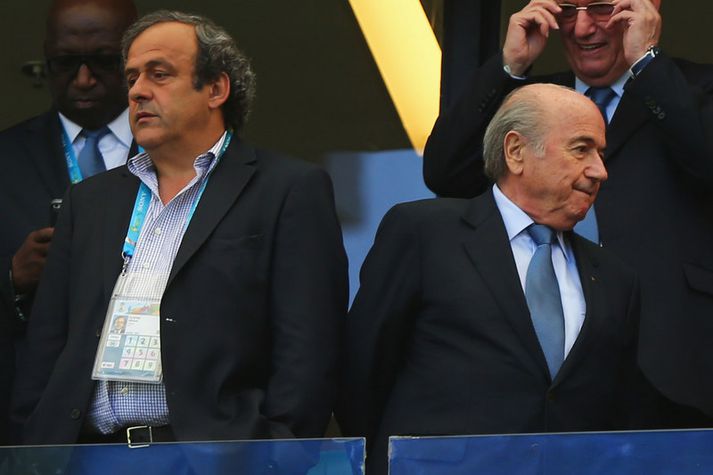 Michel Platini og Joseph Blatter.
