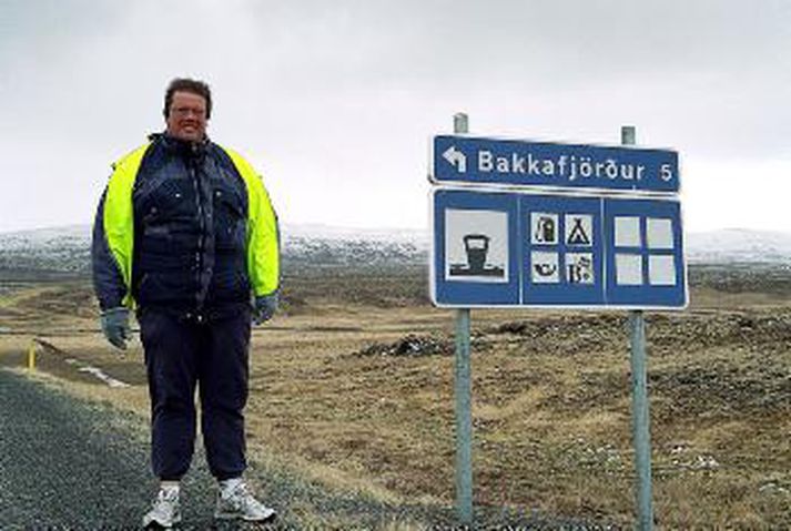 Jón Eggert Guðmundsson á ferð sinni á Austfjörðum.