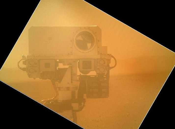 Sjálfsmyndin sem Curiosity tók á Mars.