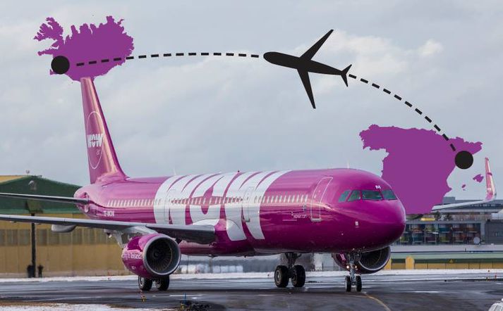 Snúa þurfti við flugvél WOW Air á leið frá Barcelona til Íslands í gær eftir að fugl lenti í hreyfli í vélarinnar. 