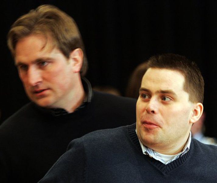 David Toska (til hægri) and Kjell Alrich Schouman voru báðir sakfelldir í dag fyrir aðild að ráninu.