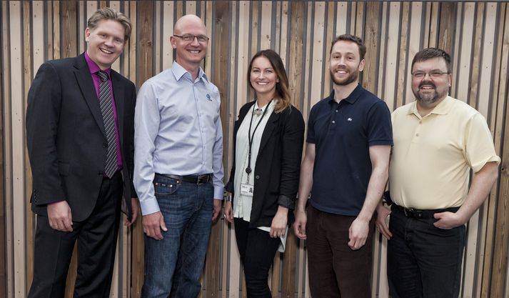 Gestur G. Gestsson frá Advania, Magnús Norðdahl LS Retail, Margrét Grétarsdóttir Advania, Garðar Gylfason Malmquist LS Retail og Þórir Björnsson LS Retail.