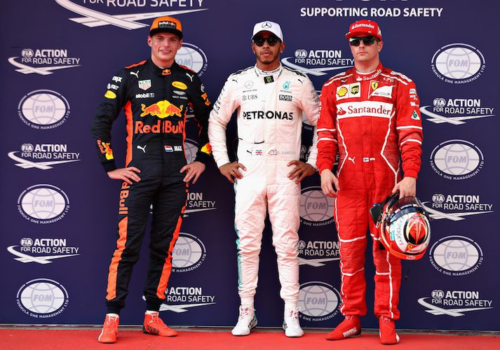 Max Verstappen, Lewis Hamilton og Kimi Raikkonen voru þrír fljótustu menn dagsins.