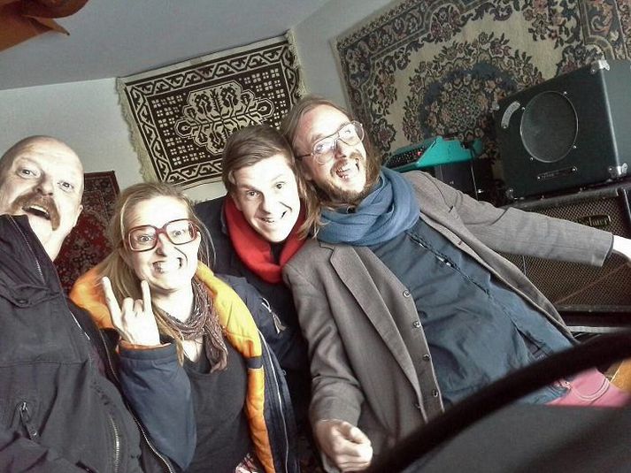 Gunnar Lárus Hjálmarsson, Heiða Eiríksdóttir, Kristján Freyr Halldórsson og Elvar Geir Sævarsson á æfingu.