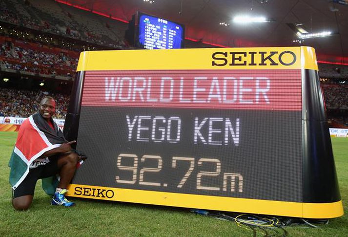 Yego grýtti spjótinu 92,72 metra.