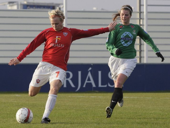 Rakel Logadóttir í leik gegn Breiðabliki.