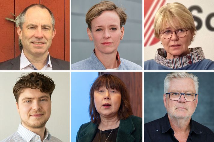 Á myndinni eru, frá vinstri í efri röð: Hrannar Björn Arnarson, Halla Gunnarsdóttir og Oddný Harðardóttir. Í neðri röð, frá vinstri, eru Stein Olav Romslo, Sabine Leskopf og Stefán Jón Hafstein. 