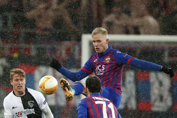 Hörður Björgvin Magnússon kom inn af varamannabekknum í stórsigri CSKA Moskvu í dag.