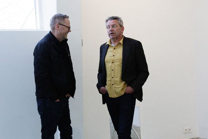 Skúli Gunnlaugsson og Sigurður Árni á opnun þess síðarnefnda í Ásmundarsal.
