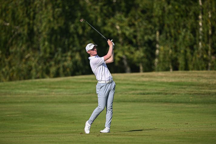 Dagbjartur Sigurbrandsson leikur hér golf í Konopiska í Póllandi á síðasta ári.
