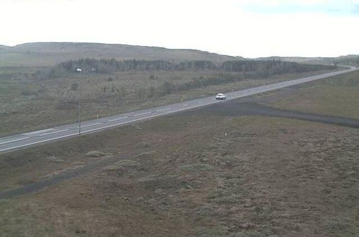 Slysið varð rétt austan Selfoss.