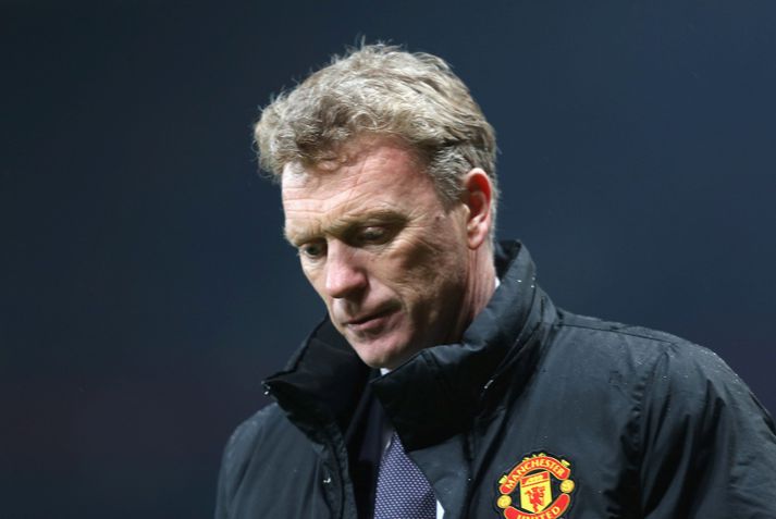 Moyes þungur á brún í kvöld.