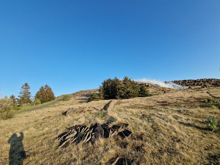 Eldur kviknaði í Gufunesi fyrr í kvöld