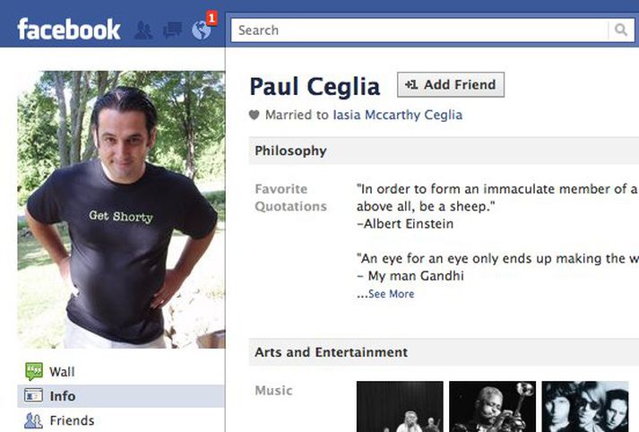 Paul Ceglia er að sjálfsögðu á Facebook.