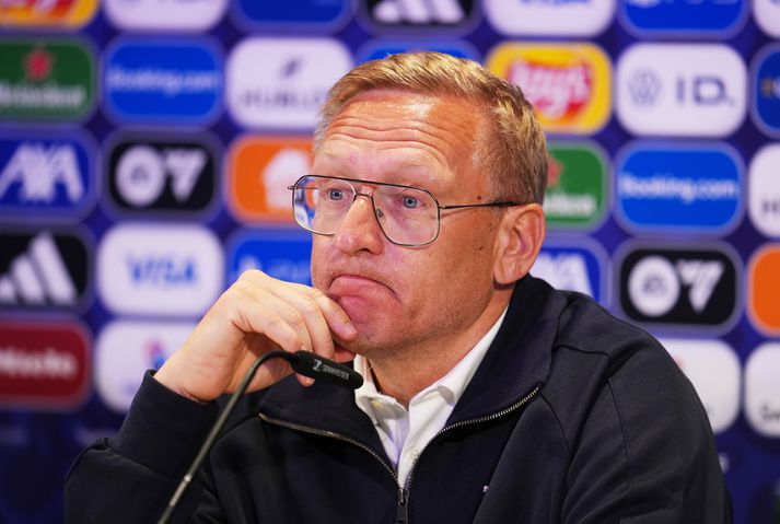 Þorsteinn Halldórsson ræddi við blaðamenn í dag en á morgun fer fram lokaleikur íslenska liðsins á mótinu.