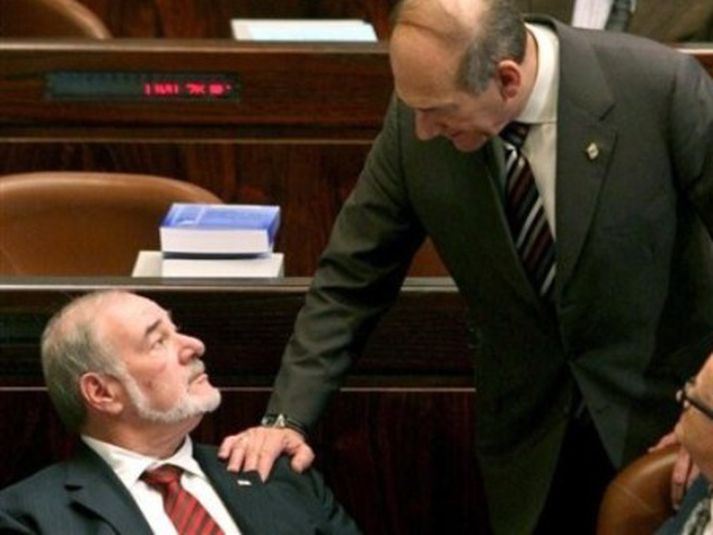 Avraham Hirchson og Ehud Olmert.