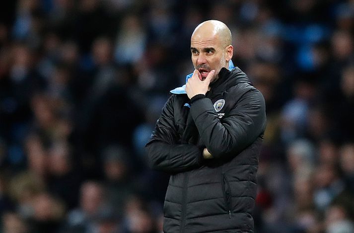 Guardiola á hliðarlínunni í gær.