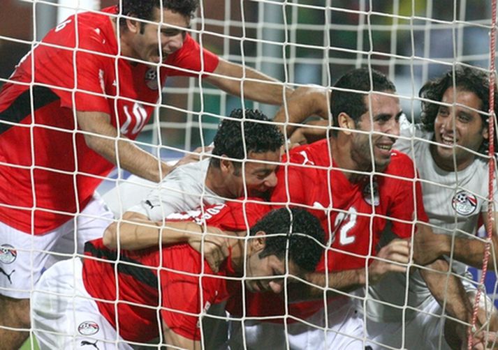 Egyptar fagna marki sínu í dag.