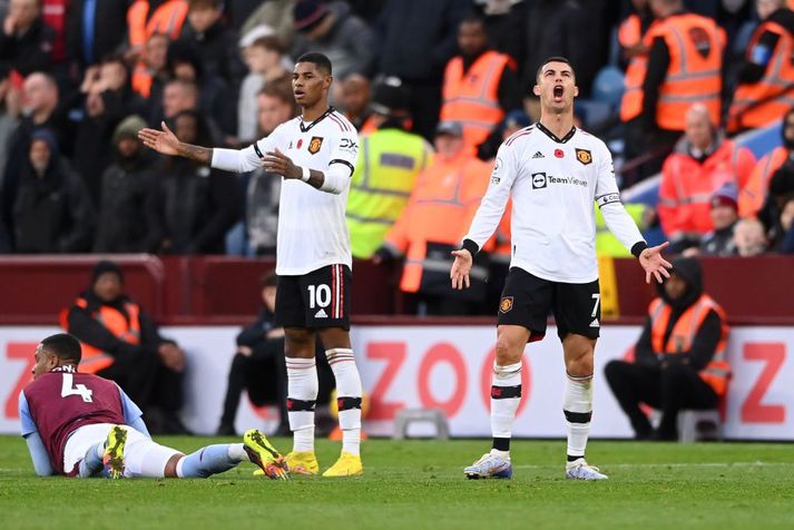 Ronaldo ósáttur. Rashford sést í bakgrunn en hann hefur verið magnaður eftir að sá fyrrnefndi fór.