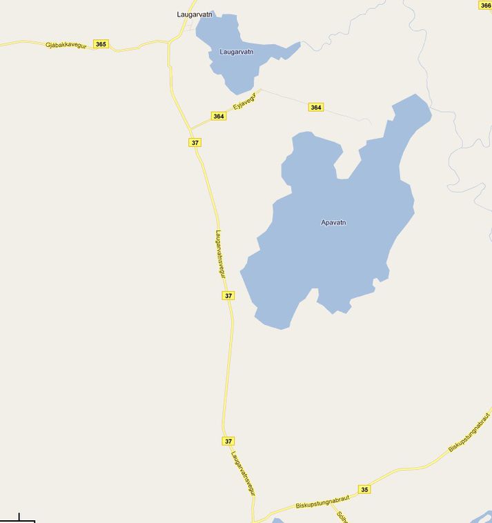 Óhappið varð á Laugarvatnsafleggjaranum. Mynd/ Google