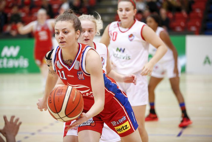 Berglind Gunnarsdóttir skoraði 18 stig fyrir Snæfell í kvöld.