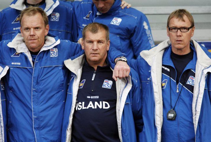 Heimir þakkaði Óla Jó og Pétri fyrir þeirra þátt í árangrinum.