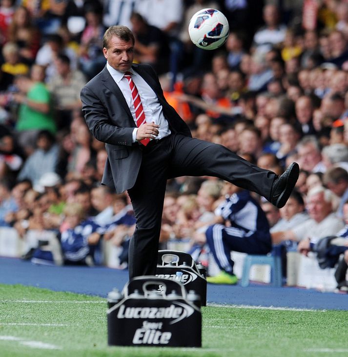 Rodgers á hliðarlínunni í dag.