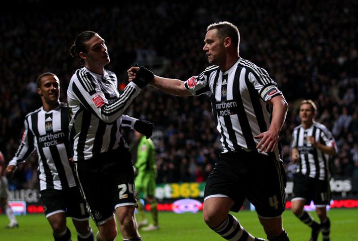 Nolan og Carroll fagna saman.