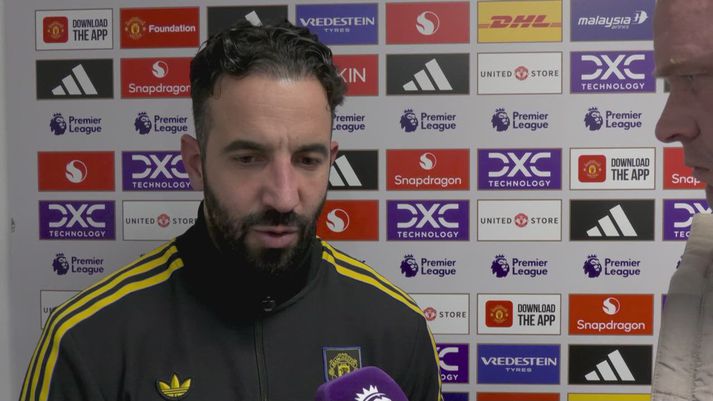 Rúben Amorim svaraði spurningum Hjövars Hafliðasonar strax eftir leik á Old Trafford í kvöld.