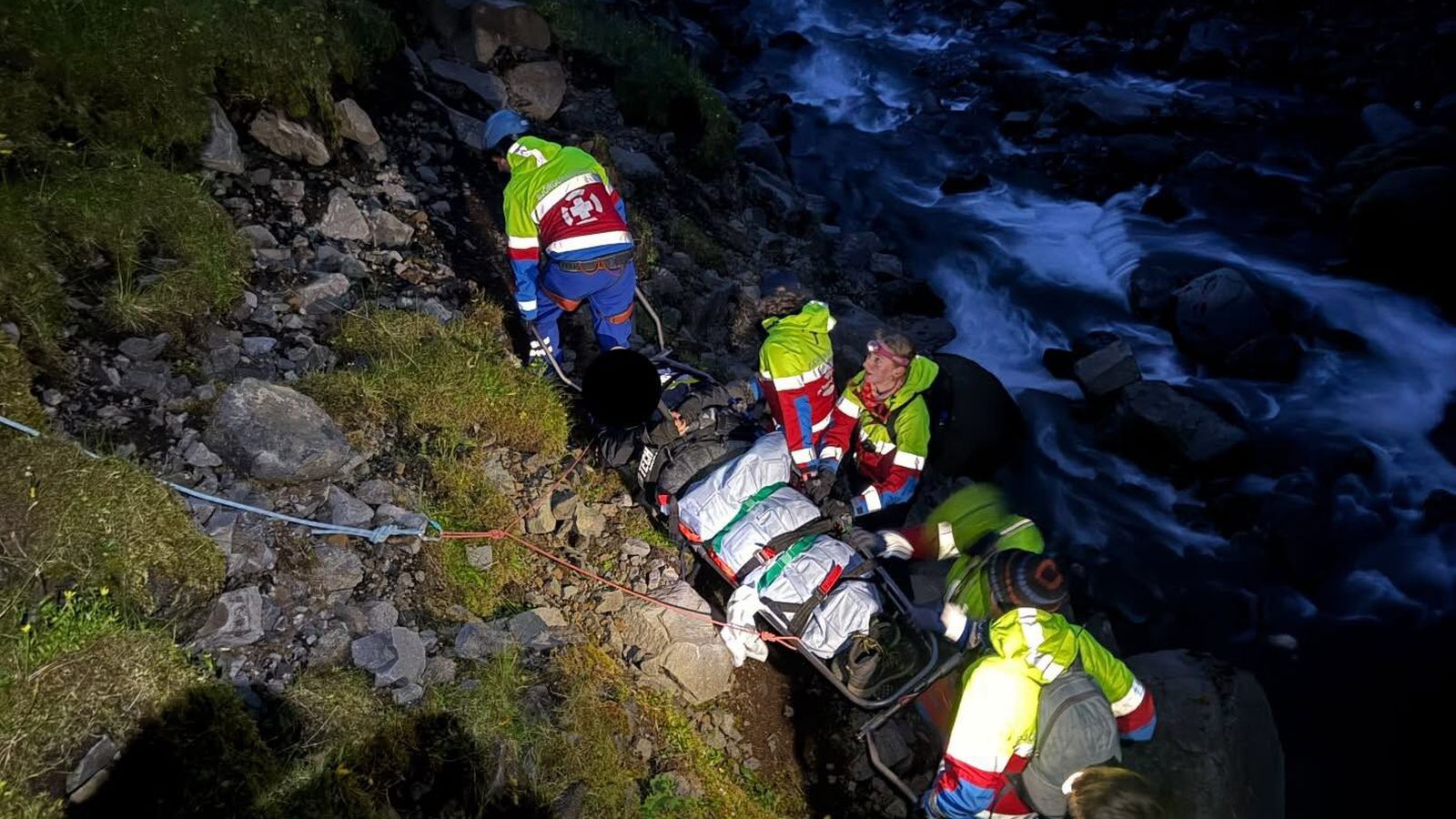 Björgun við Háafoss krefjandi vegna böruburðar