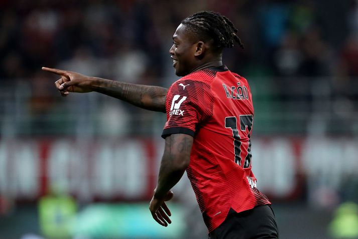 Rafael Leao skoraði seinna mark AC Milan í kvöld.