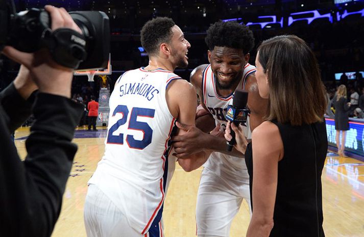 Ben Simmons truflaði Joel Embiid í viðtali eftir leik.