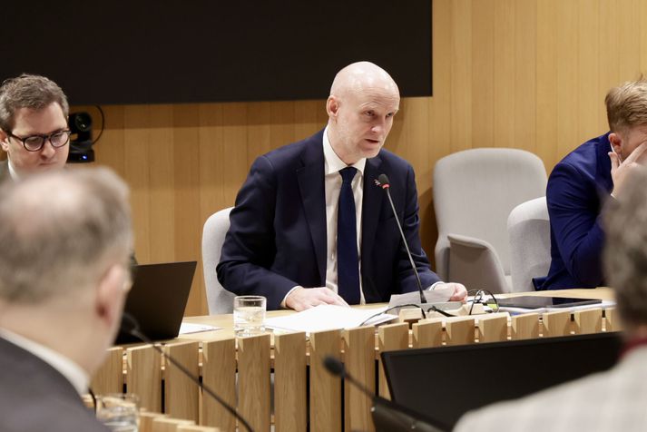 Eyjólfur á fundinum í dag.