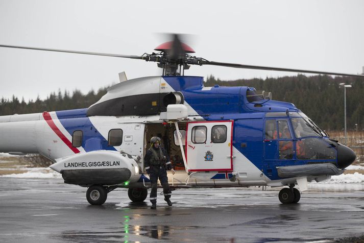 TF-Líf við brottför á Reykjavíkurflugvelli rétt eftir klukkan þrjú.