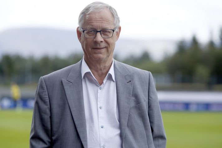 Lars Lagerbäck kom á Laugardalsvöll í vikunni. 