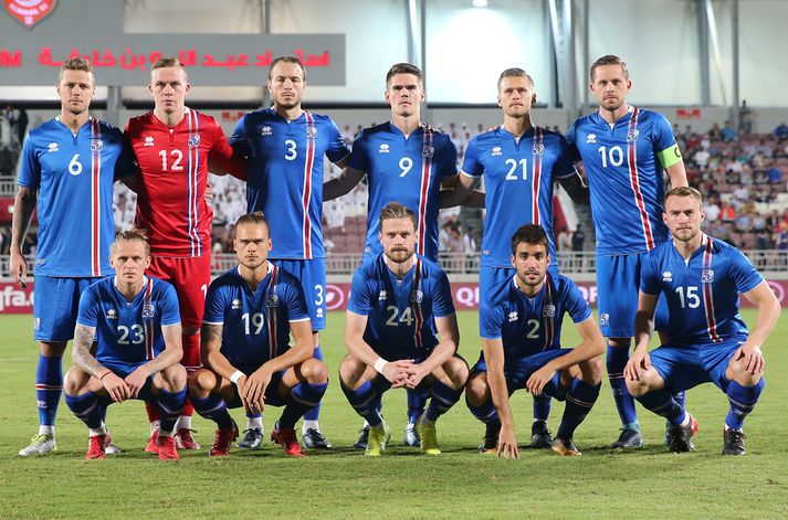Byrjunarlið Íslands gegn Katar í kvöld.