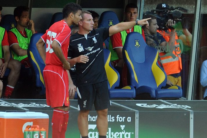 Brendan Rodgers í leik Liverpool og Bröndby.