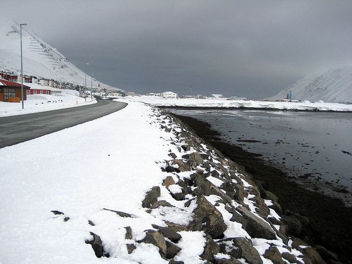 Fjaran við Eyrarflöt. Rotnandi þari safnast í krikanum við landfyllinguna og gefur frá sér brennisteinslykt.
Mynd/Valur Þór Hilmarsson