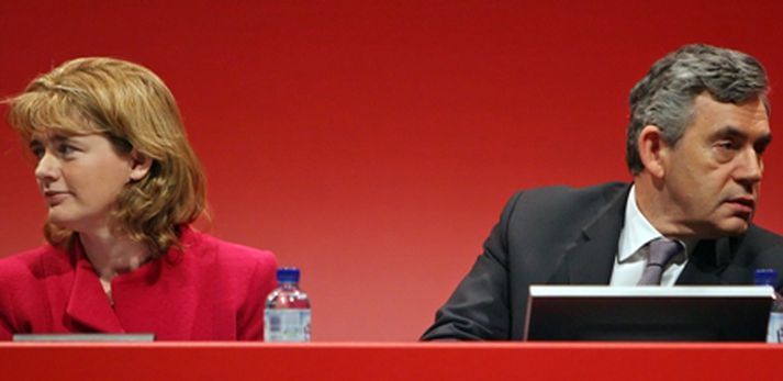 Ruth Kelly og Gordon Brown á landsþingi breska Verkamannaflokksins sem haldið var síðustu helgi.