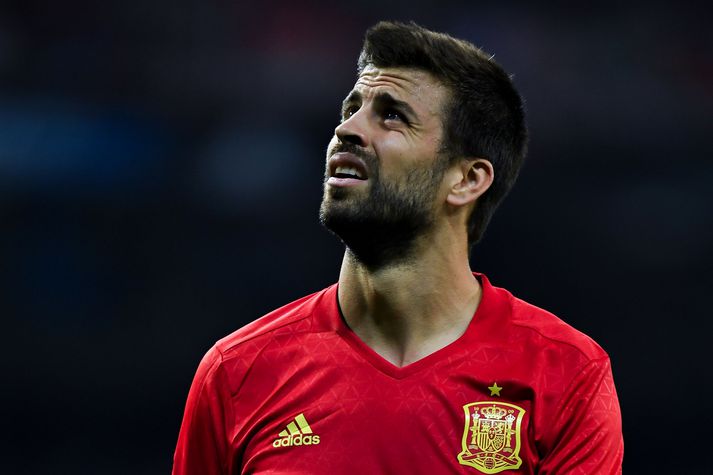 Gerard Pique í spænska landsliðsbúningnum.