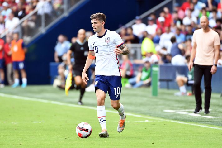 Christian Pulisic í leik með bandaríska landsliðinu.