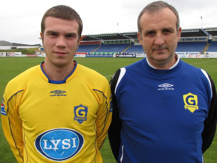 Feðgarnir Milan Stefán Jankovic og Marko Valdimar Stefánsson.