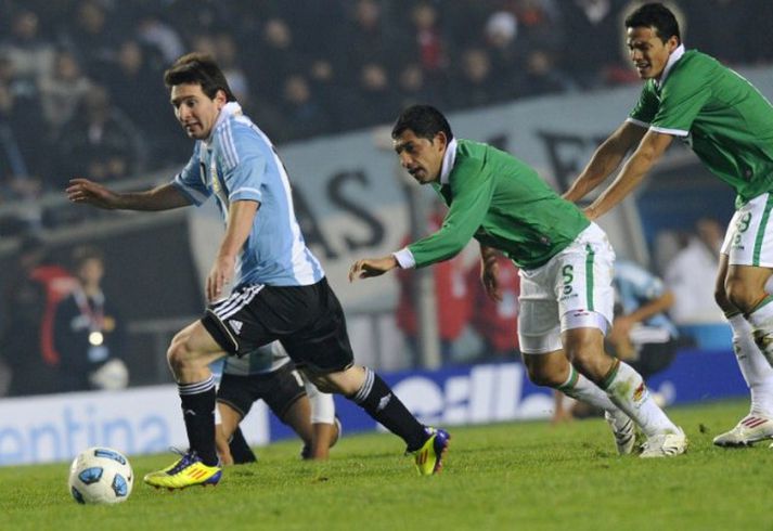 Lionel Messi í leiknum gegn Bólivíu. Mynd. / AFPþ
