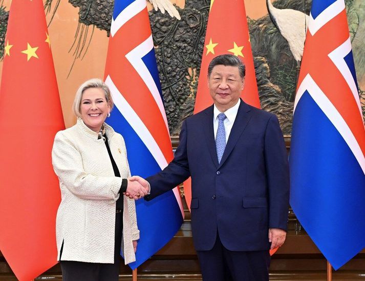 Halla Tómasdóttir forseti Íslands fundaði með Xi Jinping forseta Kína í heimsókn sinni til landsins í vikunni. 