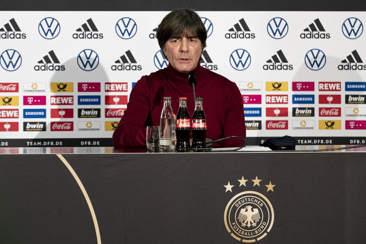 Joachim Löw á blaðamannafundi í gær.